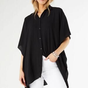 Corinne Button Front Cover Wrap Black